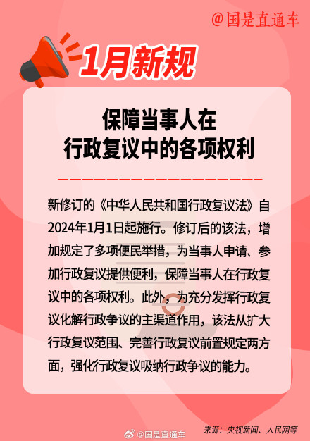 1月起这些新规将影响你我生活